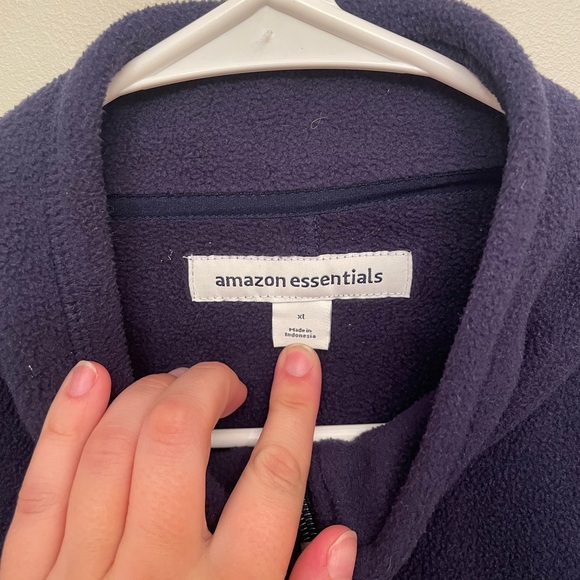 Navy men’s fleece jacket - Picture 2 of 2